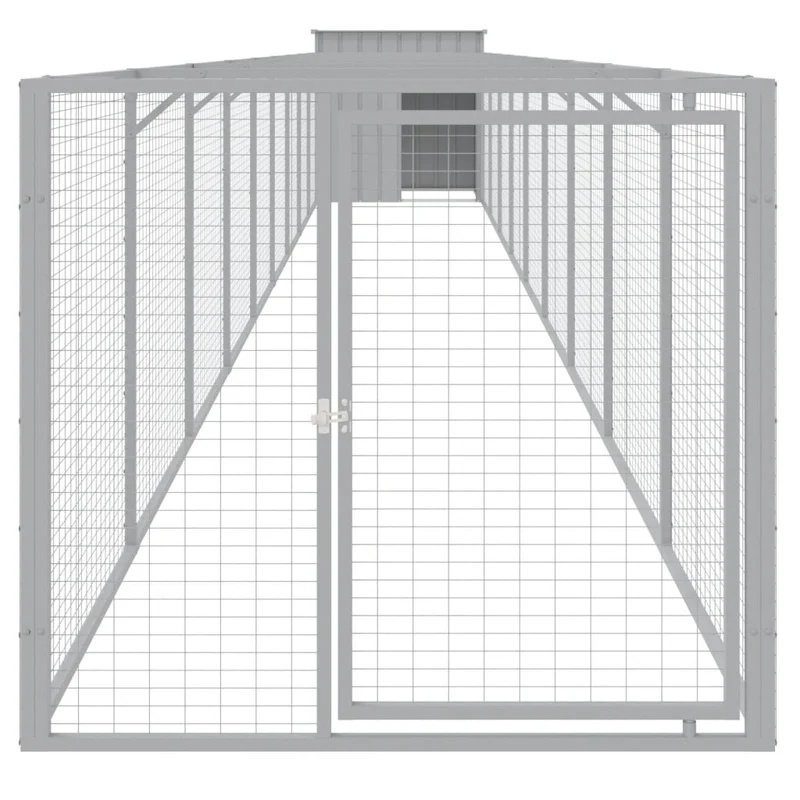 Niche pour chien avec cour clair 110 x 1017 x 110 cm gris 02_0043488