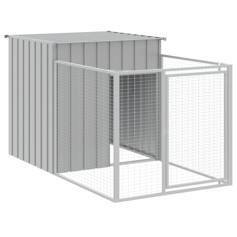 Niche pour chien avec cour clair 110 x 1017 x 110 cm gris 02_0043488