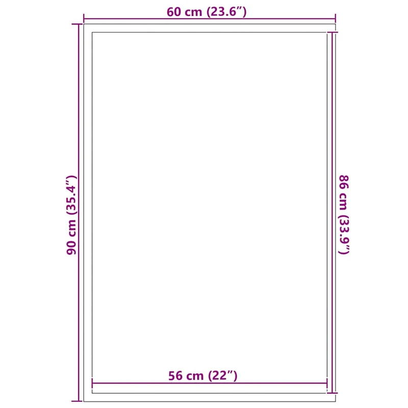 Tapis d'entrée rectangulaire moderne 60 x 90 cm design minimaliste base antidérapante en polypropylène noir 02_0058138