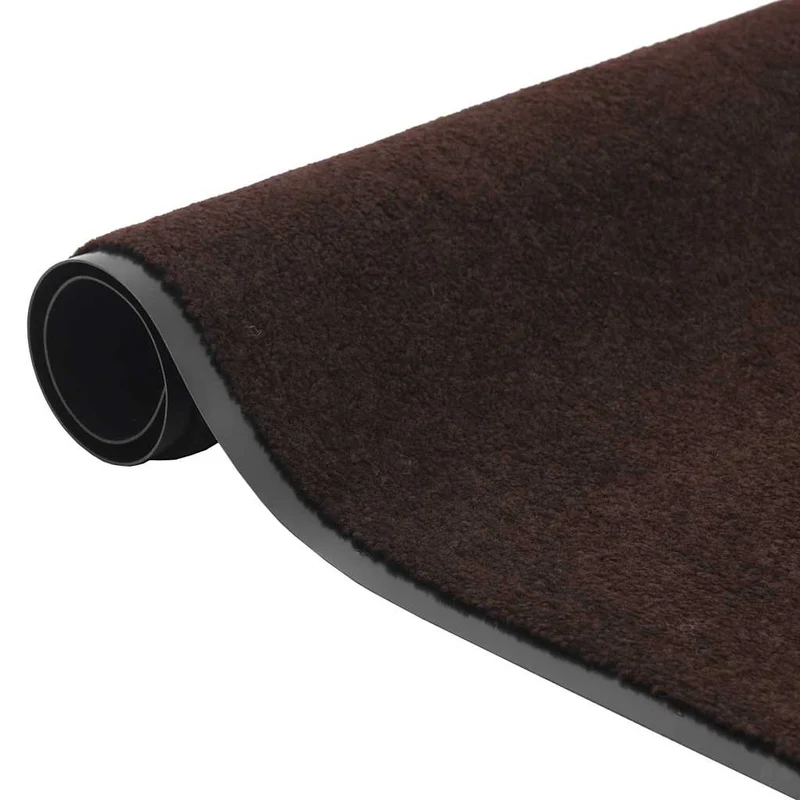 Paillasson marron 60 x 150 cm antidérapant flexible facile à nettoyer entrée en PP marron 02_0058171