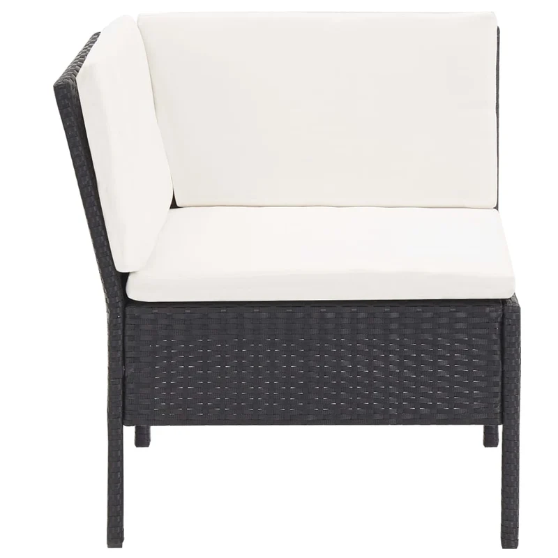 Salon de jardin meuble d'extérieur ensemble de mobilier 6 pièces avec coussins résine tressée noir 02_0016915