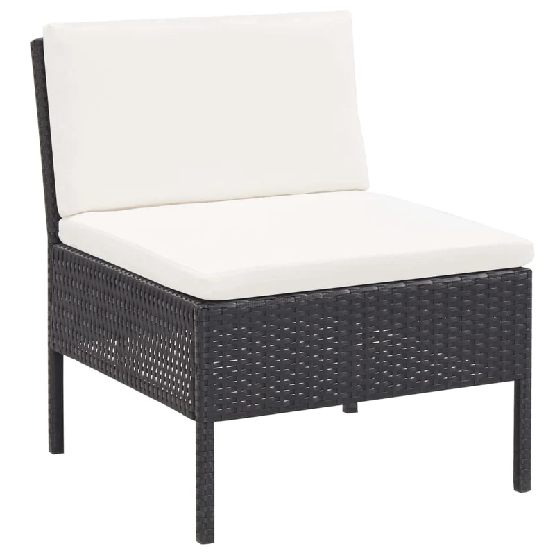Salon de jardin meuble d'extérieur ensemble de mobilier 6 pièces avec coussins résine tressée noir 02_0016915
