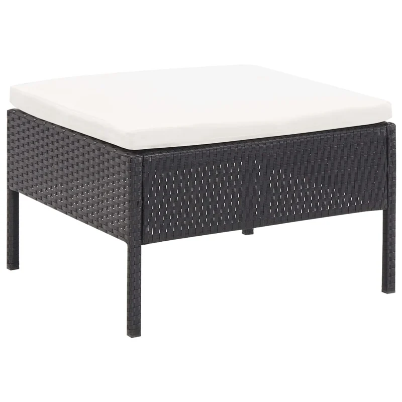 Salon de jardin meuble d'extérieur ensemble de mobilier 6 pièces avec coussins résine tressée noir 02_0016915