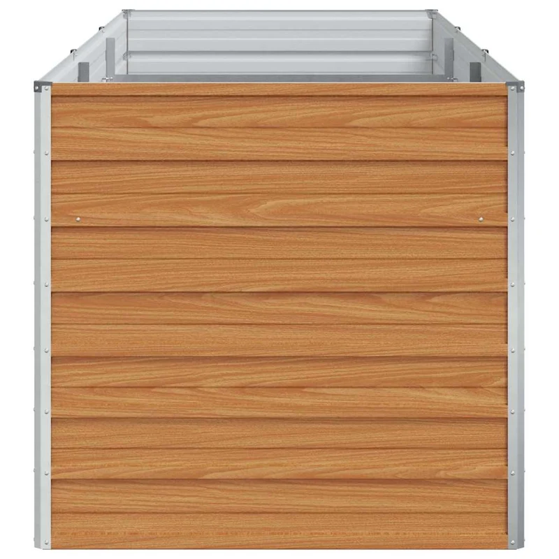 Lot de 1 jardinière surélevée industrielle 240 x 80 x 77 cm design chic extérieur en acier galvanisé marron clair 02_0059023