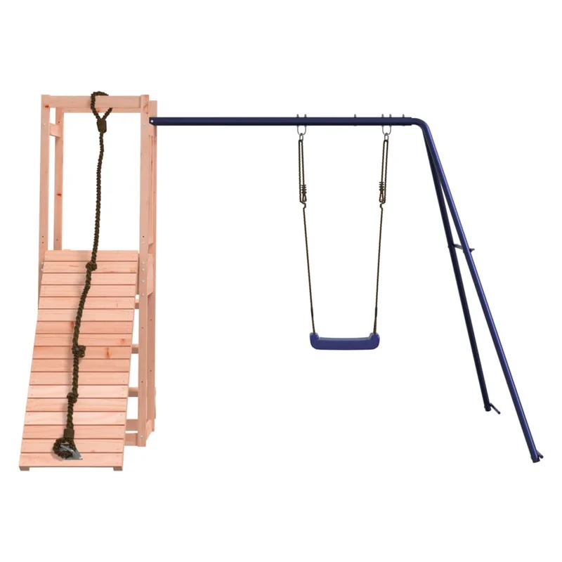 Aire de jeux d'extérieur balançoires toboggan portiques robuste jeux jardin 232 x 184 x 169 cm bois massif de douglas 02_0004709