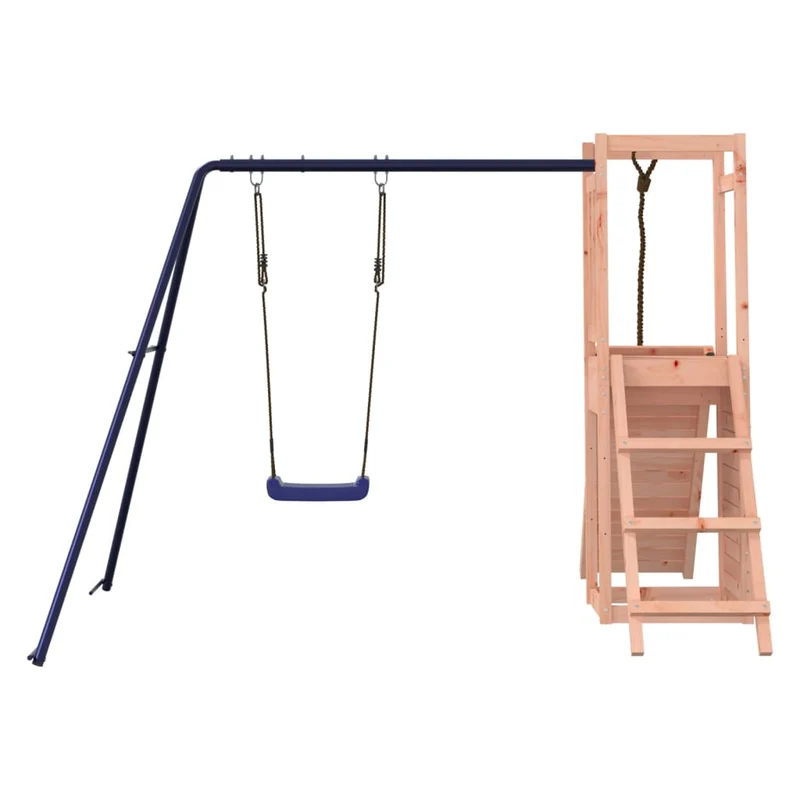 Aire de jeux d'extérieur balançoires toboggan portiques robuste jeux jardin 232 x 184 x 169 cm bois massif de douglas 02_0004709