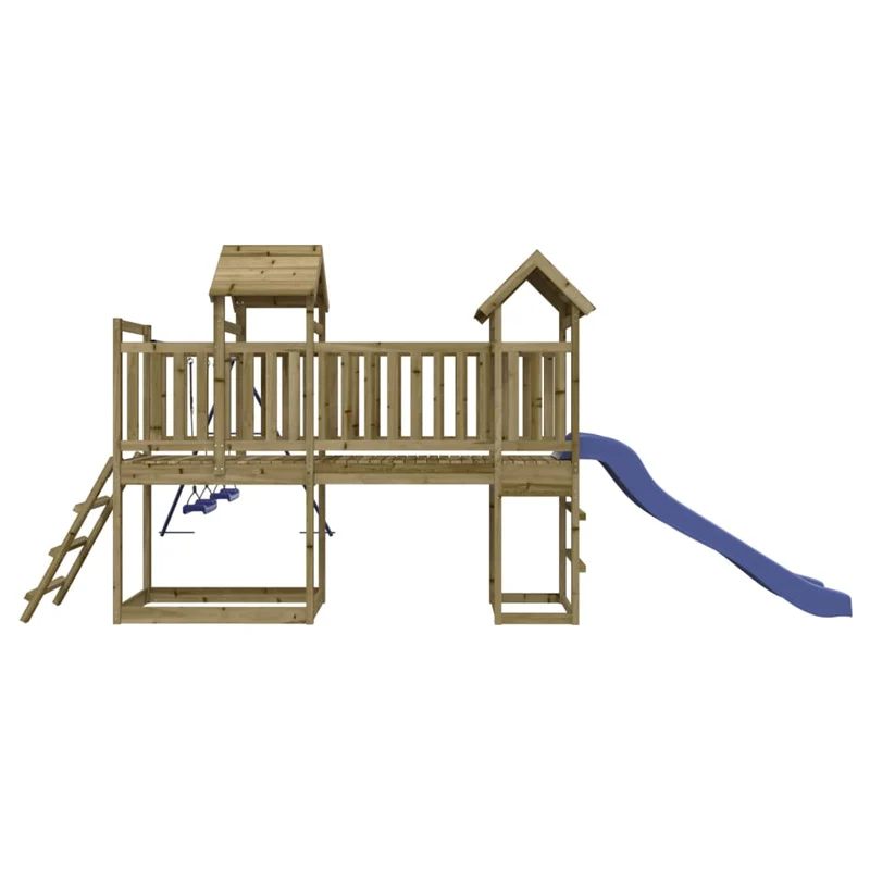 Aire de jeux d'extérieur balançoires toboggan portiques robuste jeux jardin 313 x 525 x 214 cm bois de pin imprégné 02_0004655