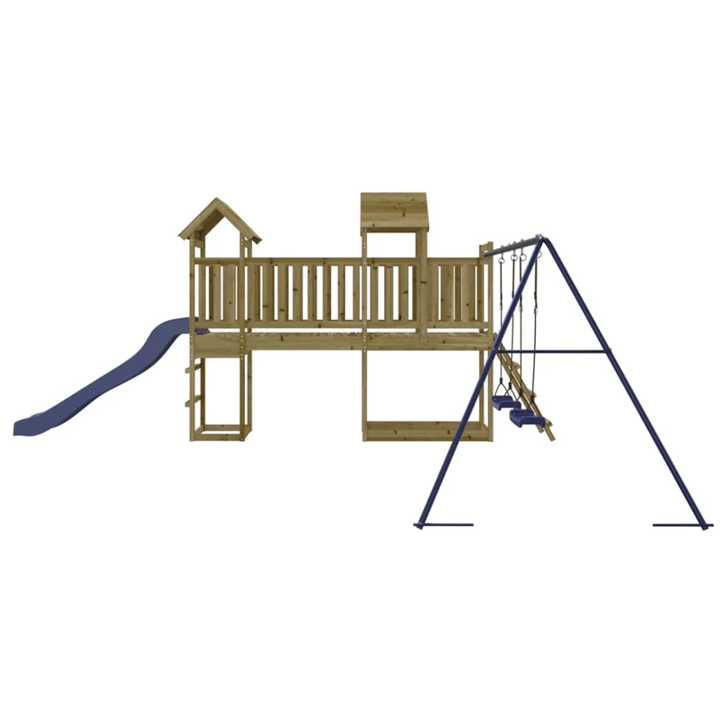 Aire de jeux d'extérieur balançoires toboggan portiques robuste jeux jardin 313 x 525 x 214 cm bois de pin imprégné 02_0004655