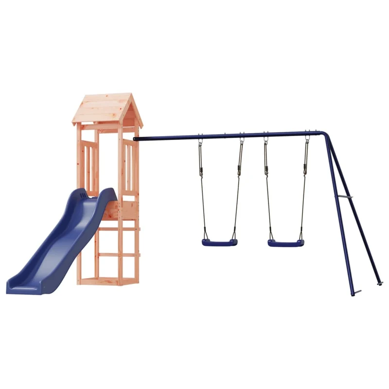Aire de jeux d'extérieur balançoires toboggan portiques robuste jeux jardin 308 x 321 x 207 cm bois massif de douglas 02_0004885