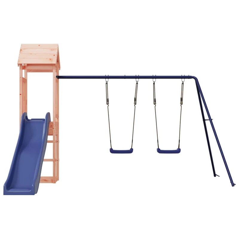 Aire de jeux d'extérieur balançoires toboggan portiques robuste jeux jardin 308 x 321 x 207 cm bois massif de douglas 02_0004885