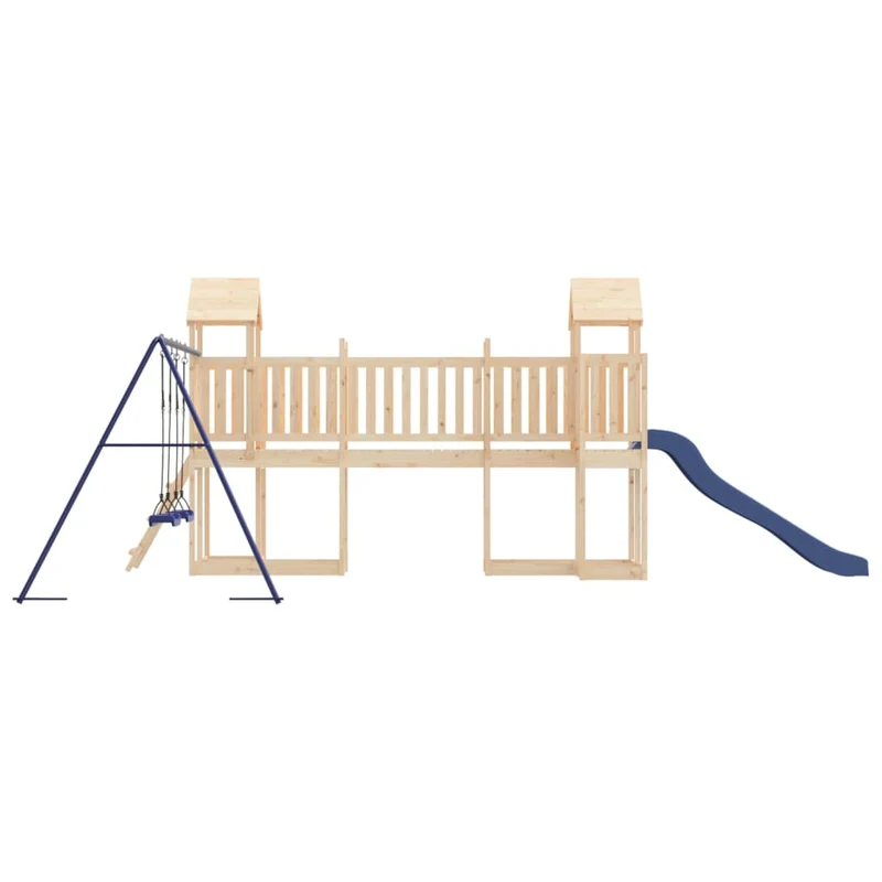 Aire de jeux d'extérieur balançoires toboggan portiques robuste jeux jardin 356 x 589 x 214 cm bois de pin massif 02_0004808
