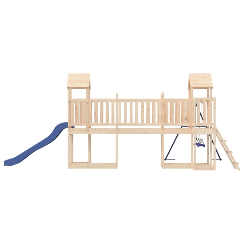 Aire de jeux d'extérieur balançoires toboggan portiques robuste jeux jardin 356 x 589 x 214 cm bois de pin massif 02_0004808