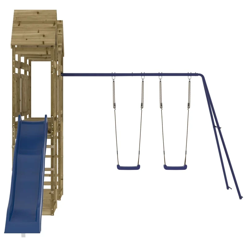 Aire de jeux d'extérieur balançoires toboggan portiques robuste jeux jardin 315 x 558 x 264 cm bois de pin imprégné 02_0004701