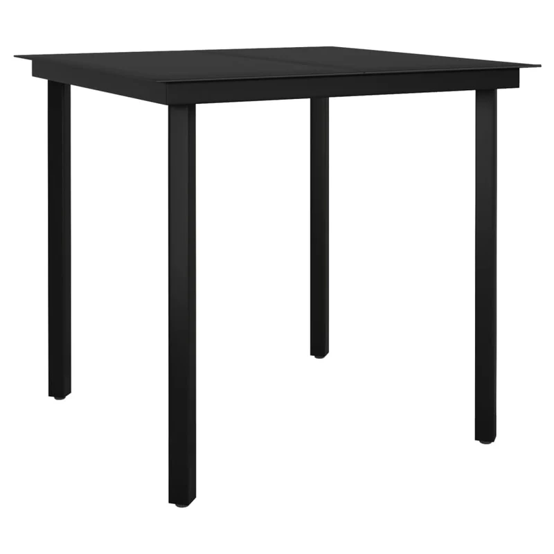 Ensemble de salle à manger de jardin meuble extérieur 5 pièces noir 02_0013842