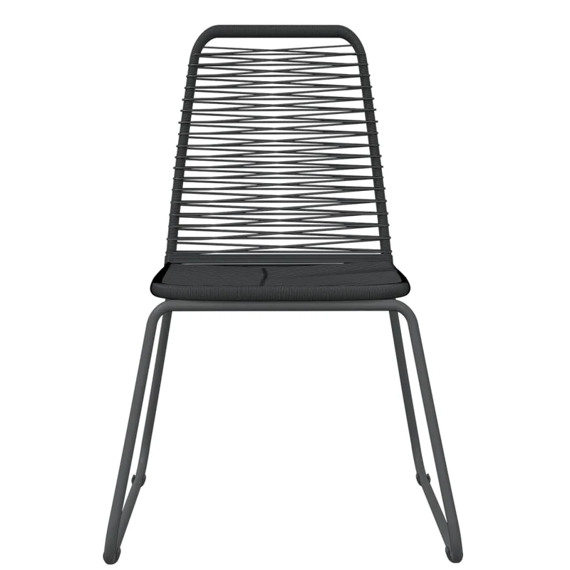 Ensemble de salle à manger de jardin meuble extérieur 5 pièces noir 02_0013842