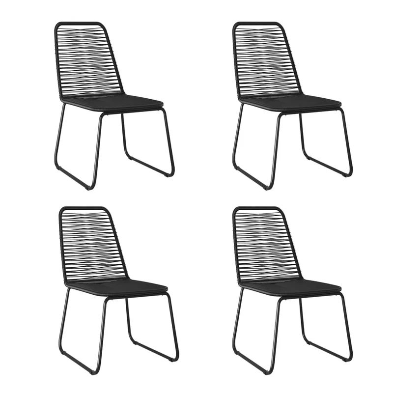 Ensemble de salle à manger de jardin meuble extérieur 5 pièces noir 02_0013904