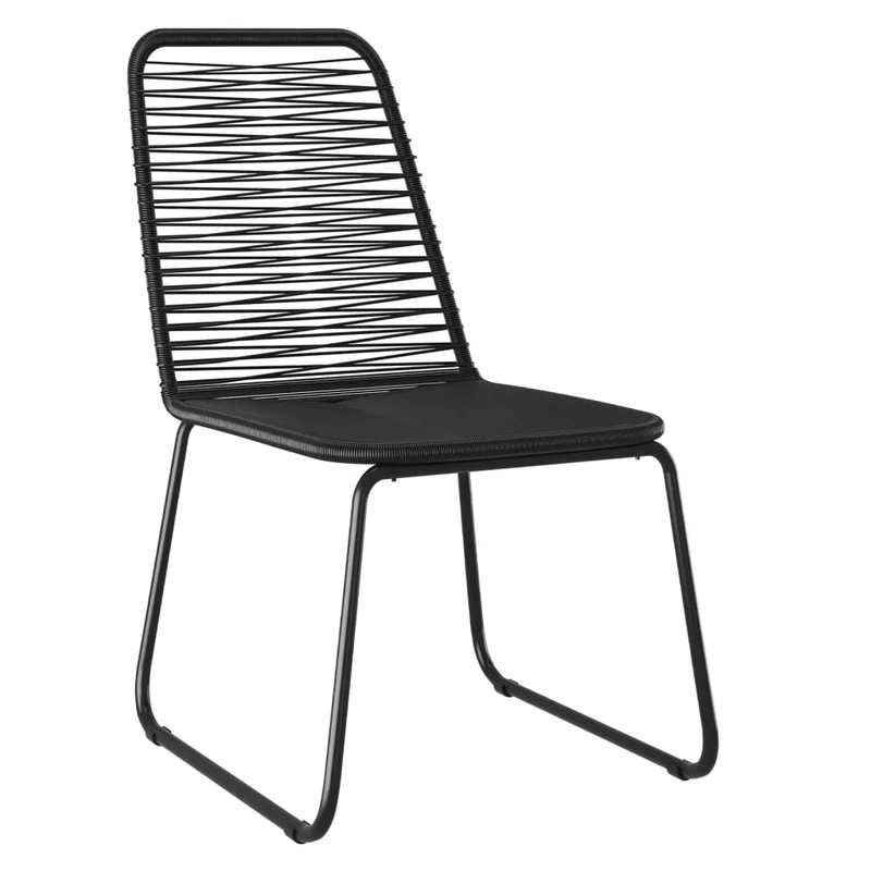 Ensemble de salle à manger de jardin meuble extérieur 5 pièces noir 02_0013904