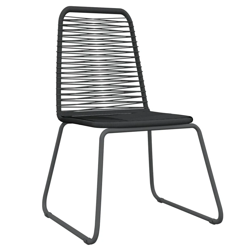 Ensemble de salle à manger de jardin meuble extérieur 5 pièces noir 02_0013895