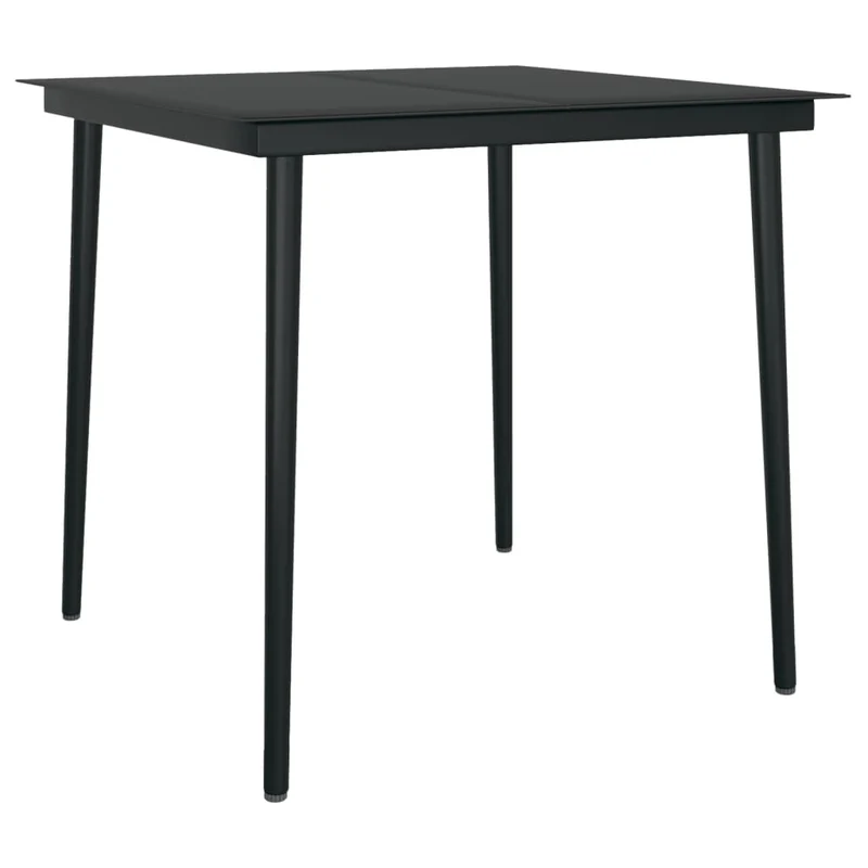 Ensemble de salle à manger de jardin meuble extérieur 5 pièces noir 02_0013895