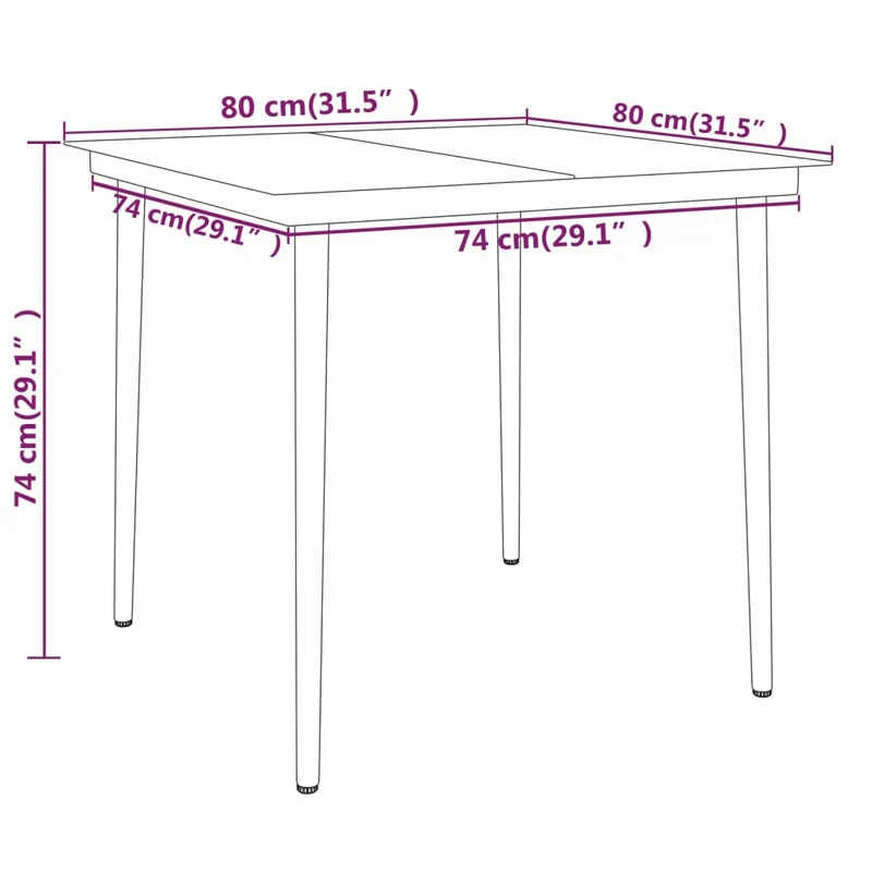 Ensemble de salle à manger de jardin meuble extérieur 5 pièces noir 02_0013895