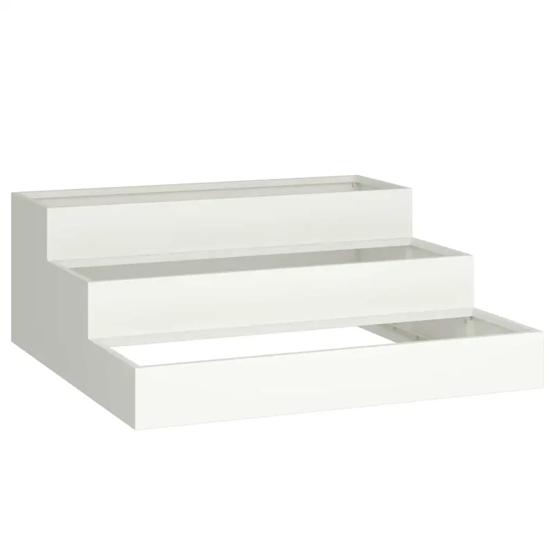 Cache-pot de jardin moderne 90 x 90 x 35 cm durable finition épurée en acier laminé à froid blanc 02_0052049