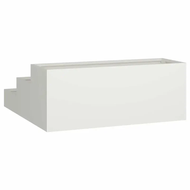 Cache-pot de jardin moderne 90 x 90 x 35 cm durable finition épurée en acier laminé à froid blanc 02_0052049