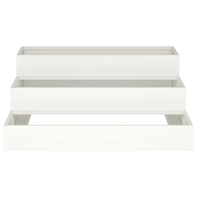 Cache-pot de jardin moderne 90 x 90 x 35 cm durable finition épurée en acier laminé à froid blanc 02_0052049