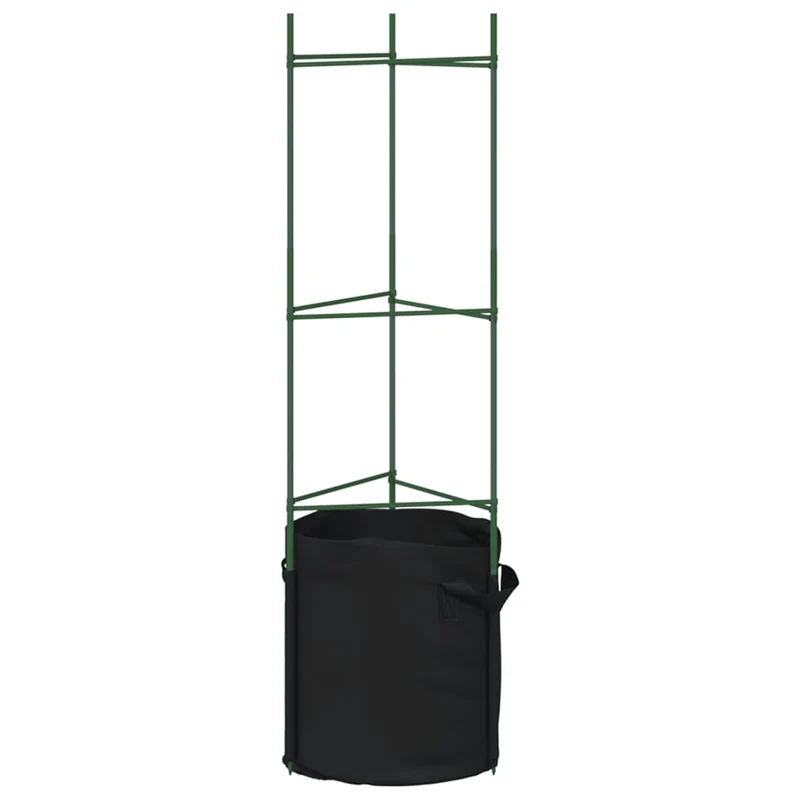 Lot de 4 cages à tomates polyvalentes réglables 32 x 29 x 116 cm en acier vert 02_0055593