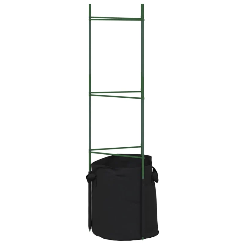 Lot de 4 cages à tomates polyvalentes réglables 32 x 29 x 116 cm en acier vert 02_0055593