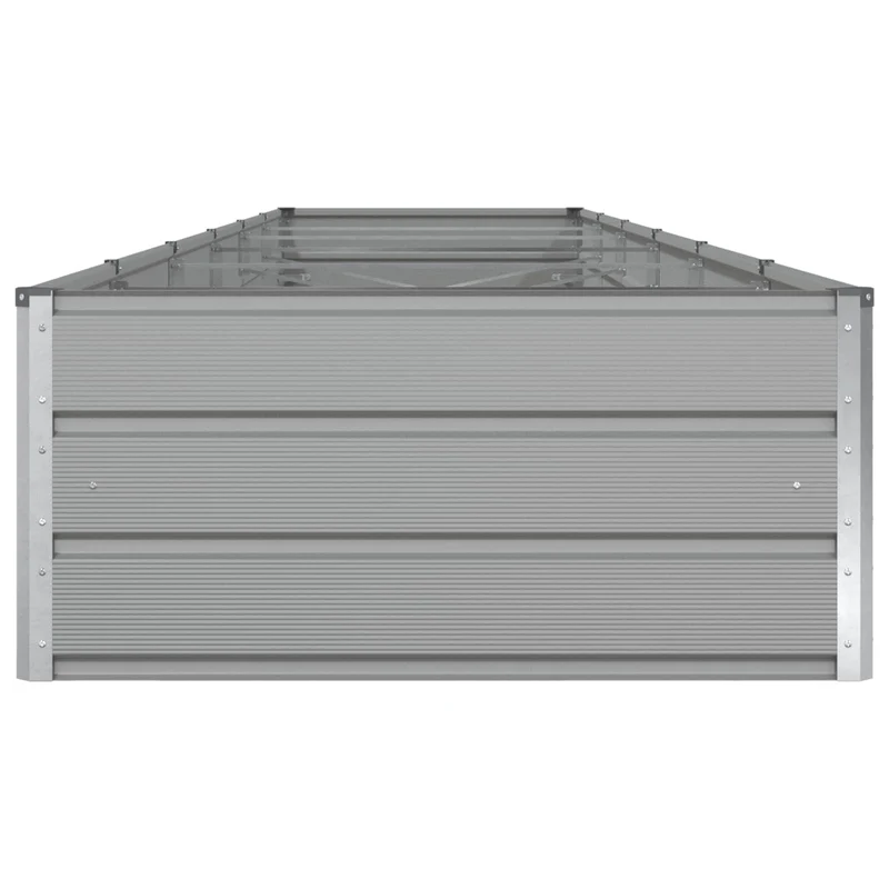 Jardinière rectangulaire moderne esthétique 195 x 100 x 45 cm en acier galvanisé gris clair 02_0059214