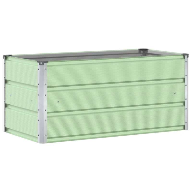Jardinière moderne 100 x 50 x 45 cm style industriel pour jardin terrasse en acier galvanisé vert pastel 02_0059275