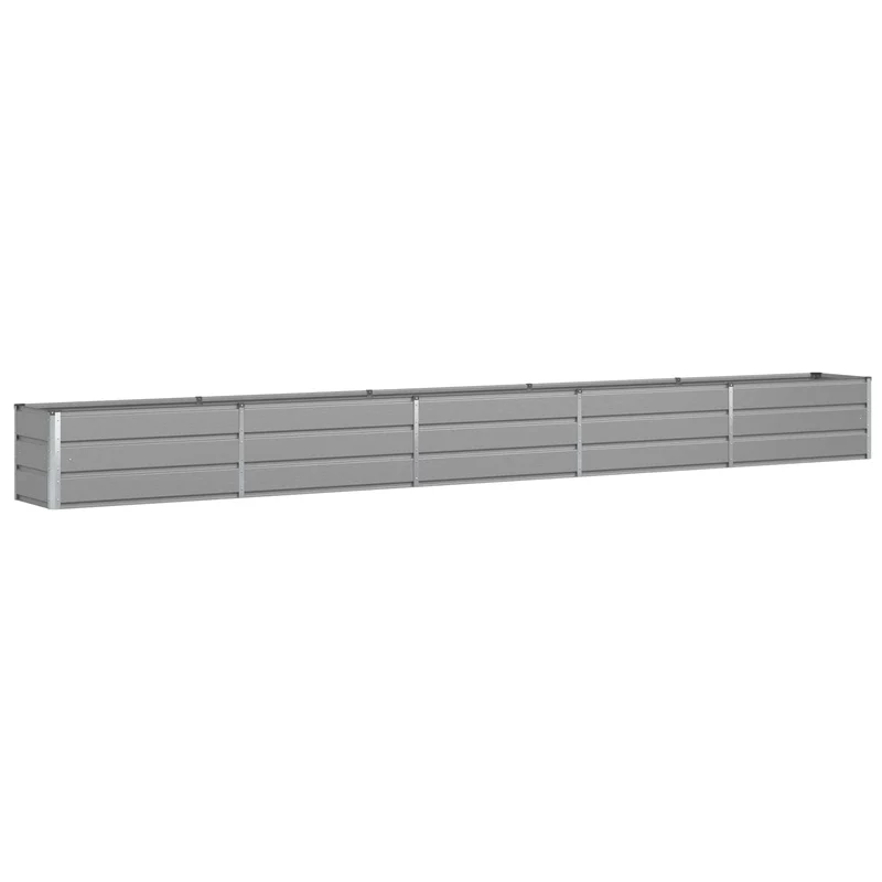 Jardinière moderne acier galvanisé 480 x 50 x 45 cm design industriel extérieur en acier gris clair 02_0059204