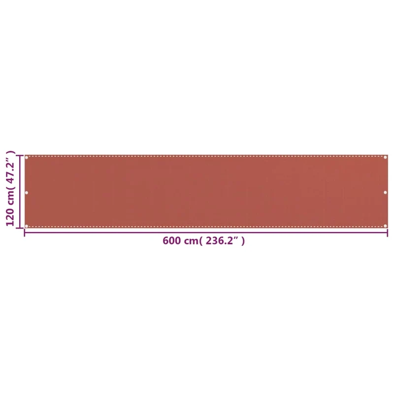 Écran de balcon brise pare vue protection confidentialité 120 x 600 cm PEHD terre cuite 02_0010404