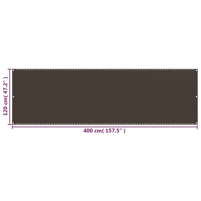 Écran de balcon brise pare vue protection confidentialité 120 x 400 cm PEHD marron 02_0010222