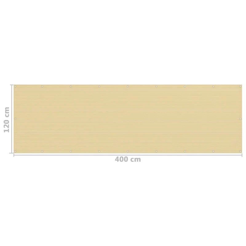Écran de balcon brise pare vue protection confidentialité 120 x 400 cm PEHD beige 02_0010018
