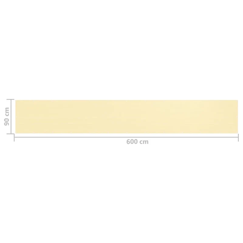 Écran de balcon brise pare vue protection confidentialité 90 x 600 cm PEHD beige 02_0010037