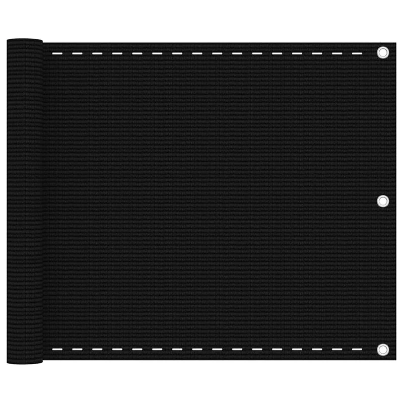 Écran de balcon brise pare vue protection confidentialité 75 x 600 cm PEHD noir 02_0010274