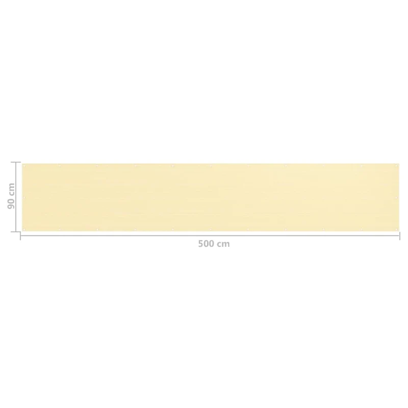 Écran de balcon brise pare vue protection confidentialité 90 x 500 cm PEHD beige 02_0010035