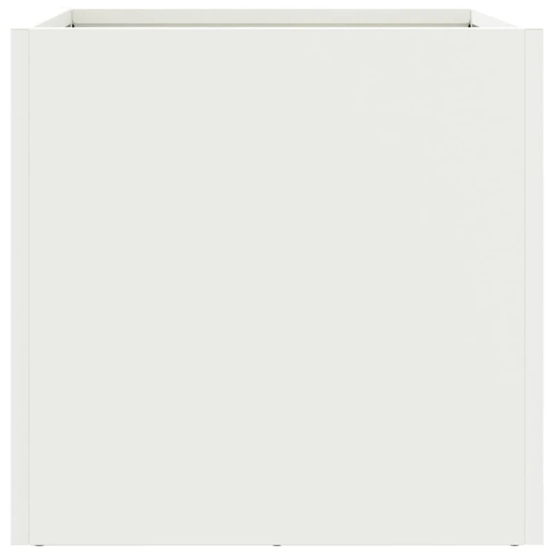 Jardinière bac lit surélevé plantes fleurs terrasse jardin 32 x 30 x 29 cm acier blanc 02_0037506