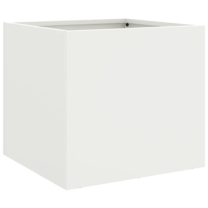 Jardinière bac lit surélevé plantes fleurs terrasse jardin 32 x 30 x 29 cm acier blanc 02_0037506