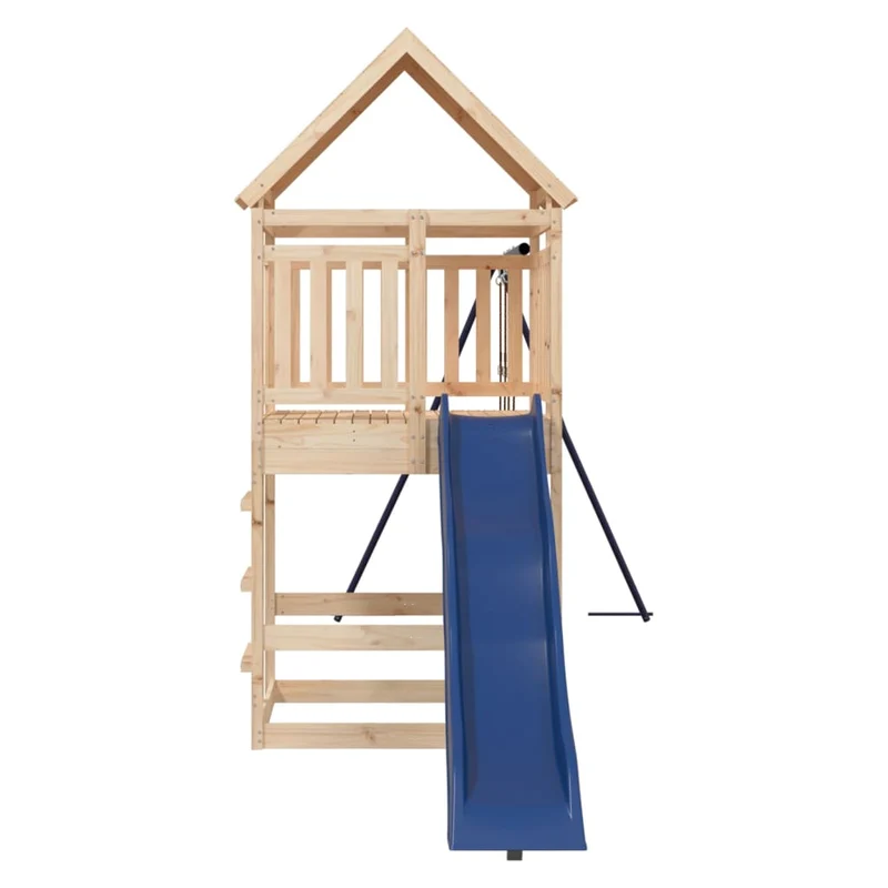 Aire de jeux d'extérieur balançoires toboggan portiques robuste jeux jardin 553 x 206 x 264 cm bois de pin massif 02_0004942