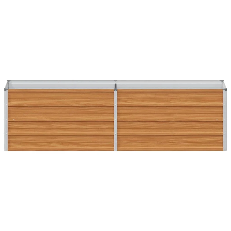 Jardinière surélevée métallique industrielle style chic jardin terrasse 160 x 40 x 45 cm en acier galvanisé marron clair 02_0059014