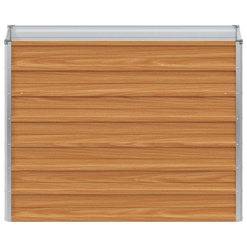 Jardinière surélevée design industriel terrasse jardin 100 x 40 x 77 cm en acier galvanisé marron clair 02_0059013