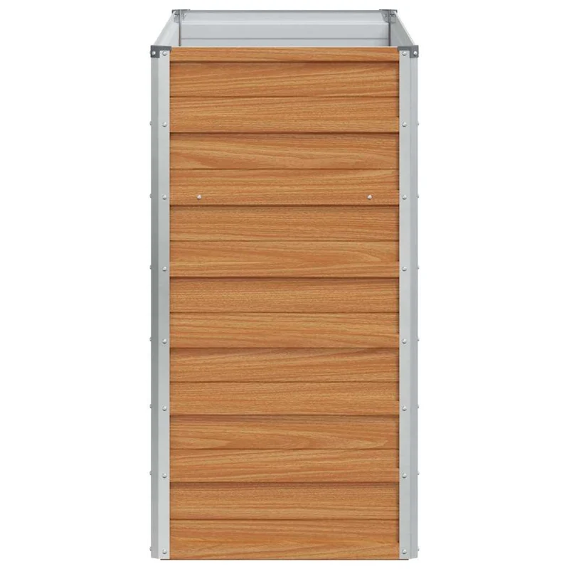 Jardinière surélevée design industriel terrasse jardin 100 x 40 x 77 cm en acier galvanisé marron clair 02_0059013
