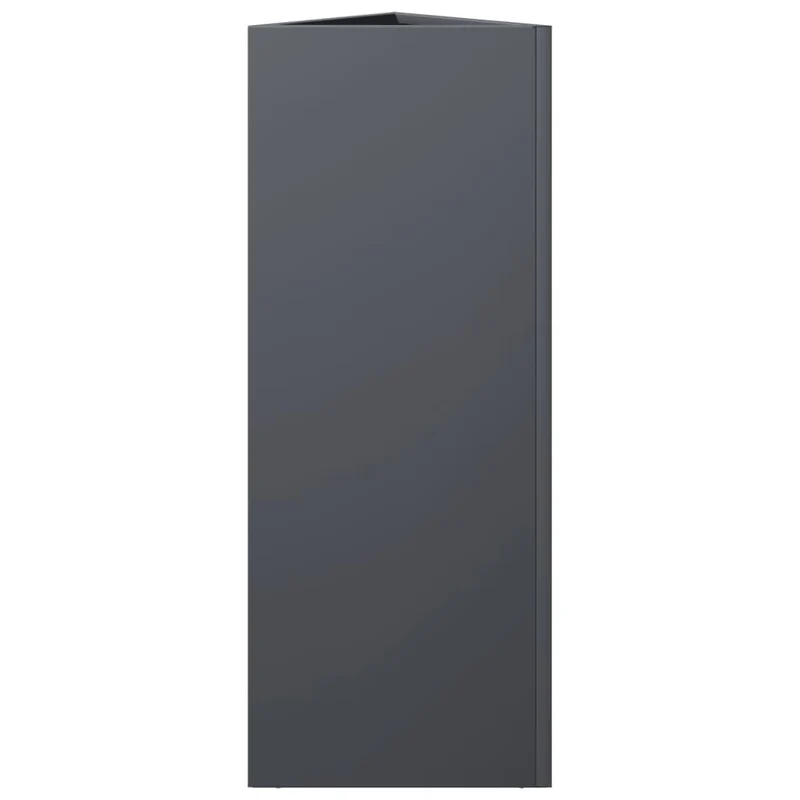 Jardinière bac lit surélevé plantes fleurs jardin terrasses lot de 2 triangulaire 30 x 26 x 75 cm acier anthracite 02_0039092