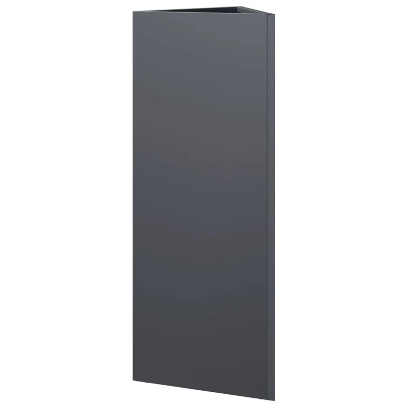 Jardinière bac lit surélevé plantes fleurs jardin terrasses lot de 2 triangulaire 30 x 26 x 75 cm acier anthracite 02_0039092
