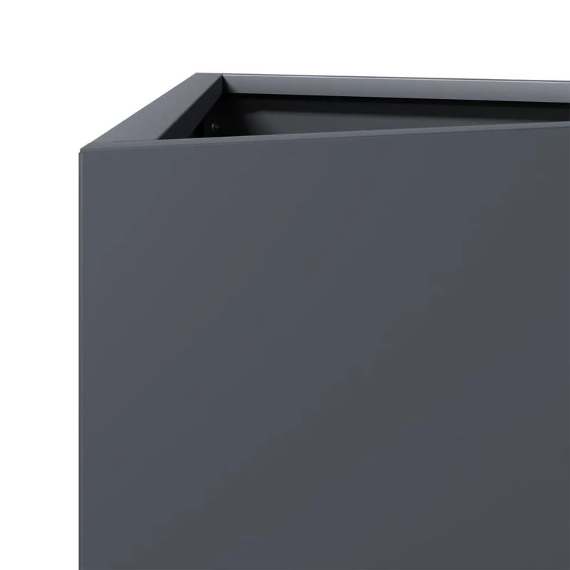 Jardinière bac lit surélevé plantes fleurs jardin terrasses lot de 2 triangulaire 30 x 26 x 75 cm acier anthracite 02_0039092
