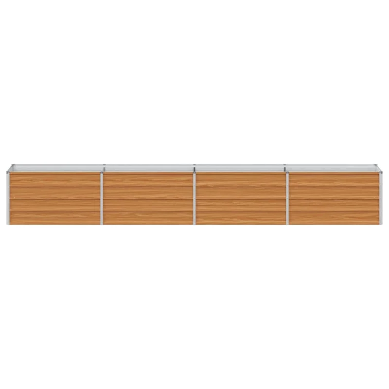 Jardinière surélevée encadrée acier galvanisé 320 x 40 x 45 cm solide et résistante au temps style industriel en acier marron clair 02_0059018