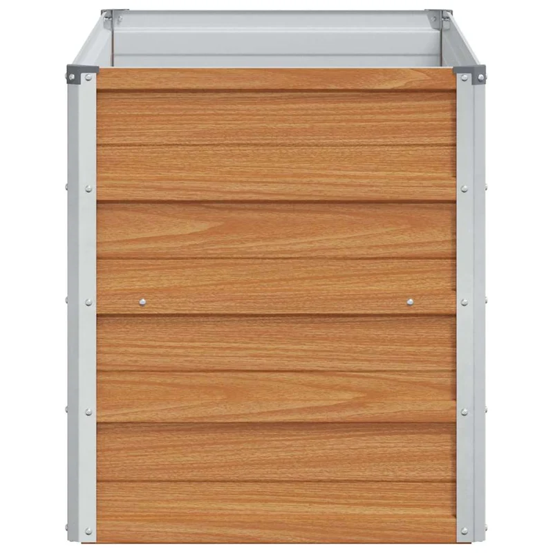 Jardinière surélevée style industriel chic extérieur 100 x 40 x 45 cm résistante aux intempéries en acier galvanisé marron clair 02_0059012