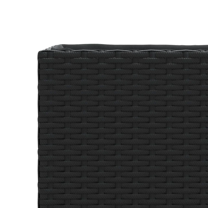 Jardinière bac lit surélevé plantes fleurs jardin terrasses et roulettes lot de 2 107 x 32 x 38 cm résine tressée noir 02_0038908